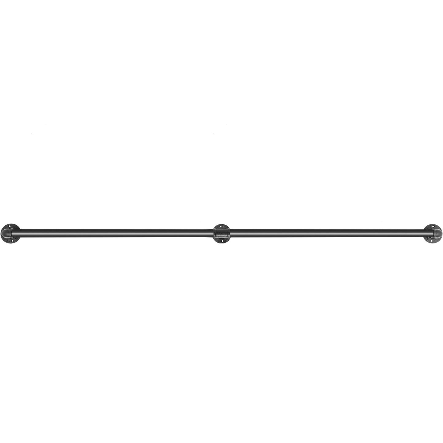 VEVOR Pipe Stair Handrail, 7FT Staircase Handrail, 440LBS Load Capacity Carbon Steel Pipe Handrail, Industrial Pipe Handrail with Wall Mount Support, Round Corner Wall Handrailings for Indoor, Outdoor