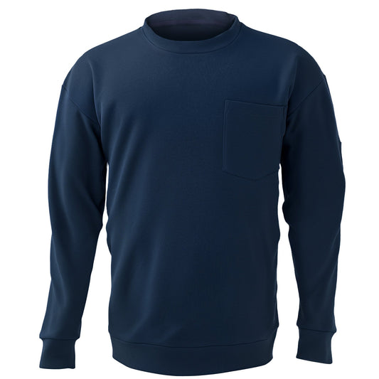 VEVOR FR Shirts, Flame Resistant Long Sleeve Clothing Lightweight 7 oz Breathable Cotton, Men's Fire Retardant Work Shirt with Pre-shrink Treatment & Pocket, for Welders,Electricians,Navy Blue 2XL